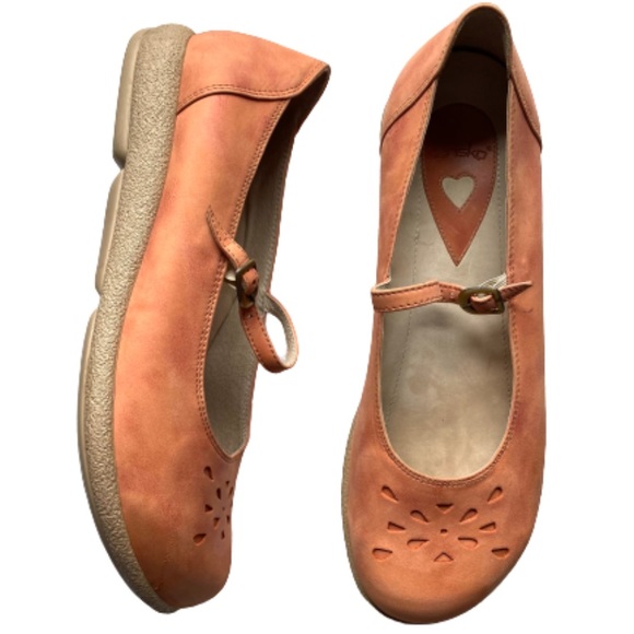 Dansko Shoes - Dansko Peach Leather Slip On Mary Jane Shoes